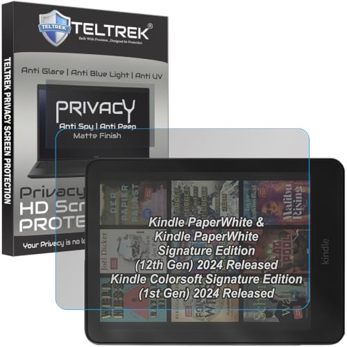Image of Privacy Matte Screen Guard Compatible With 7 Inch Kindle PaperWhite & PaperWhite Kids 2024 12th Generation ereader Tab & Kindle ColorSoft Signature Edition 2024 7 inch Tablet Not a Tempered Glass