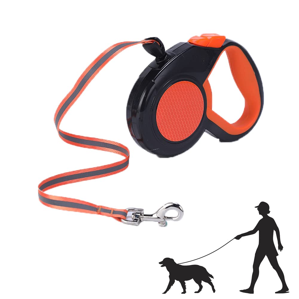 NeoStyle Retractable Dog Leash,Dog Wrist Leash,Hands Free Leash for Running,Dog Walking Leash,for Small Medium Large Dogs (Orange, 3M)