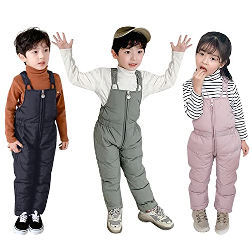 Toddler Boys Girls Winter Snowsuit Outerwear Clothes Thick Warm Snow Pants 1-6 Years Kids Snow Ski Bib Overalls4
