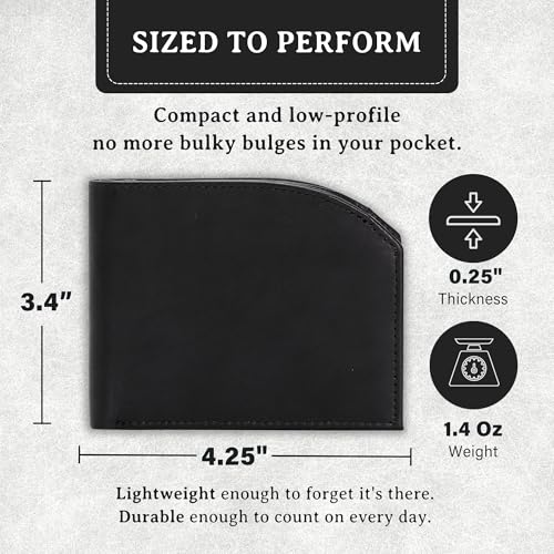 Image of ROGUE WALLET Tailored Genuine Leather Wallets - RFID Blocking, Durable & Stylish Front-Pocket Comfort - Holds 6-8 Credit Cards, ID Window, Extra Storage Pockets & More (Black)