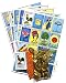 Loteria Mexicana Family Mexican Bingo Game 20 Jumbo Boards with Playing Cards, 80 Chips and 100 Plastic Coins Bag Bundle