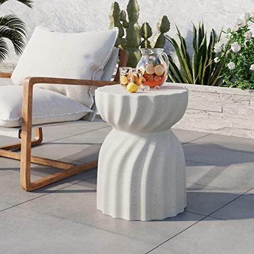 Cosiest Outdoor Side Table, Concrete Contemporary Lightweight Accent Side Table thumb #3