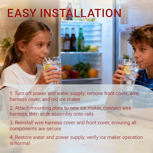 2198597 RIM597 Ice Maker Replacement Kit Replaces W10122502 626663 1016069 | 2198597 RIM597 fridge ice maker food grade sensor design fits Whirlpool Maytag KitchenAid leak ice fault repair