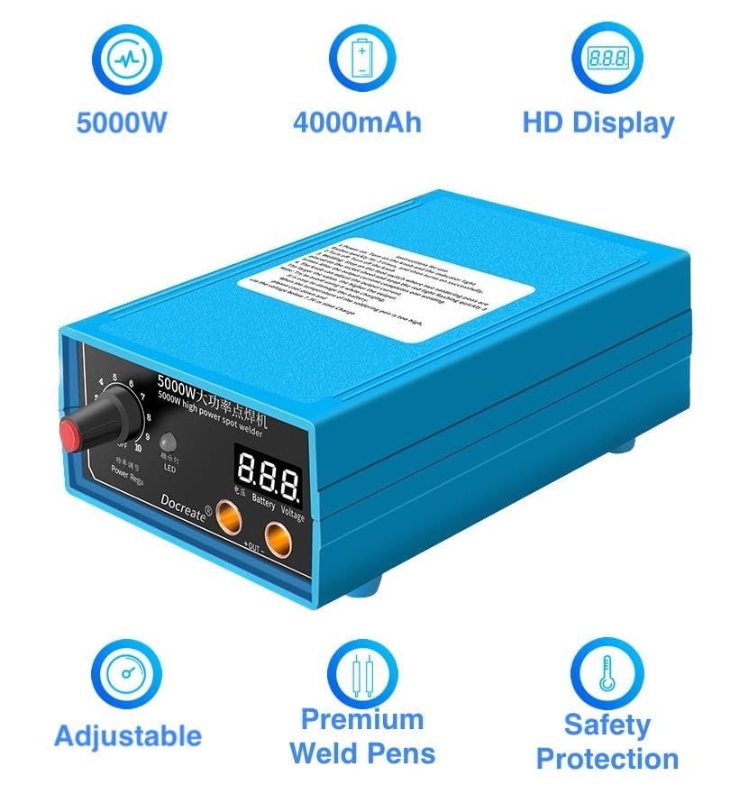 Image of Battery Spot Welder 5000W, Portable Welder Machine for 18650 Battery Pack, Handheld Spot Welding Machine