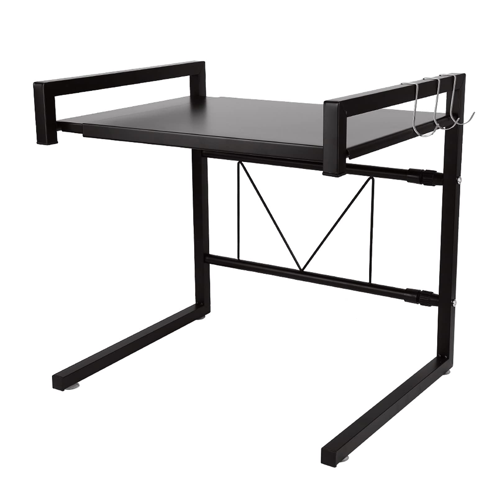 JOSHE étagère Micro Onde, Support Micro Onde, Longueur réglable (40-65cm), Acier au Carbone de Haute qualité, Charge maximale 25KG, avec 3 Crochets (CW286323_01)