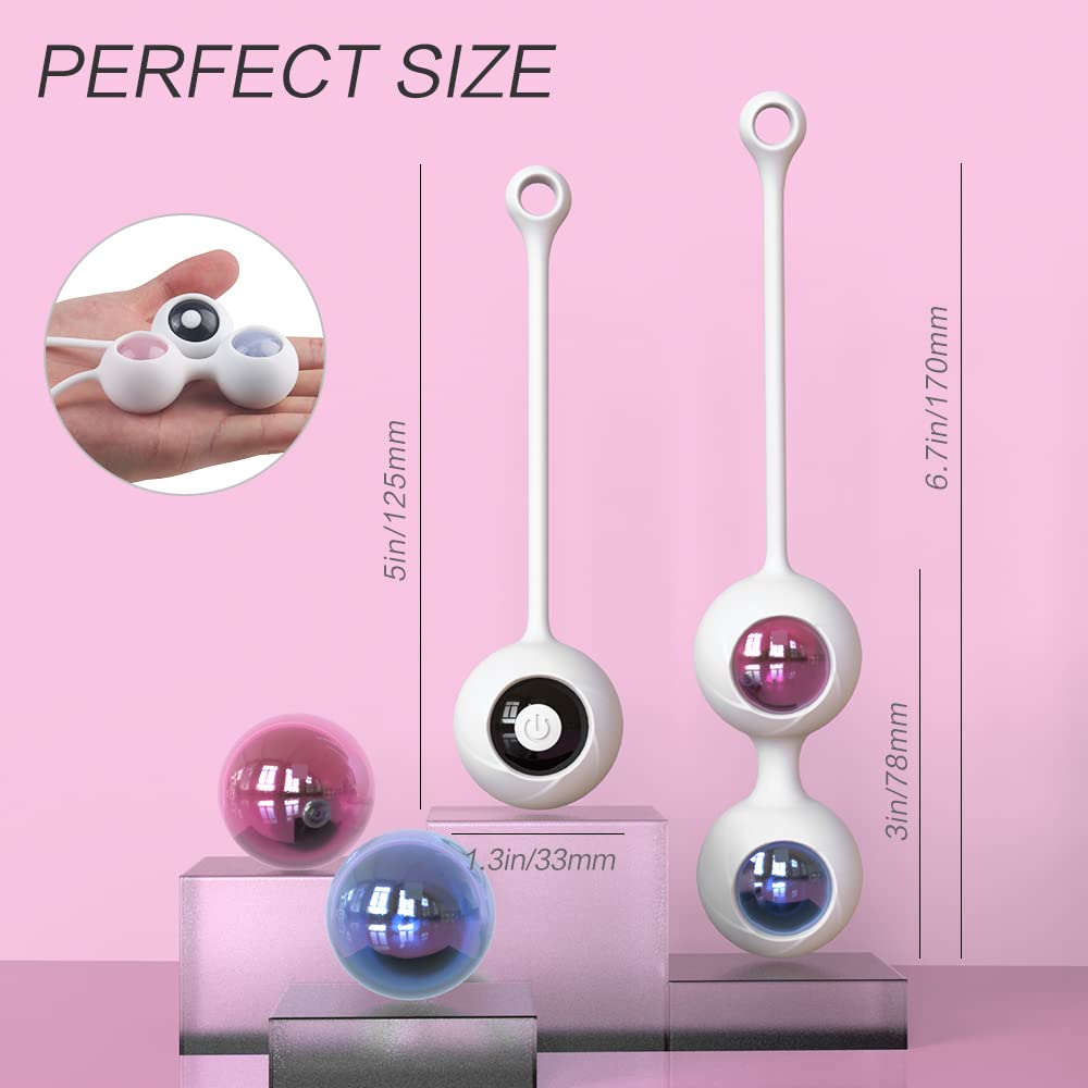 9 Modalità di Màssaggio Silicone Kēgēl Bàll 2 in 1 Palline Per il Pelvico Palline per Donna, USB Ricaricabile - Impermeabile - Liscio -para Controllo della Vescica ed Esercizi del Pavimento Pelvico