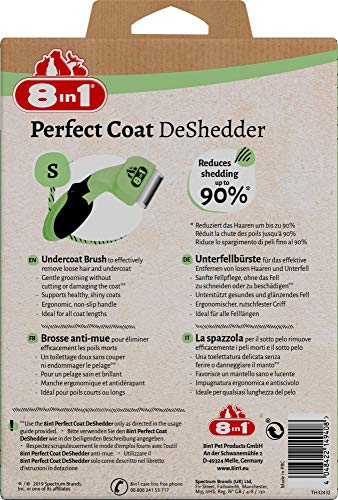 8in1 Coat DeShedder S - Unterfellbürste für kleine Hunde, für Kurzhaar und Langhaar geeignete Hunde-Bürste zur Entfernung der Unterwolle, grün