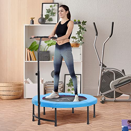 HOMCOM 40" Fitness Trampoline with Adjustable Handle, Rebounder Trampoline, Mini Jumper for Indoor Exercise Workout - Image 3