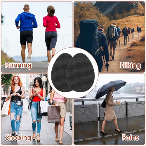 Image of 12pcs Non Slip Shoe Pads Black Anti Slip Shoe Grips Rubber Soles for Bottom of Shoes Protector for High Heels and Leather Shoes for Women and Men