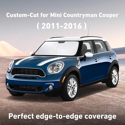 Image of EcoNour Windshield Sunshade Compatible for Mini Countryman Cooper 2011-2014 2015 2016, Sun Visor for Front Windshield & Window Sun Shade Cover, UV Heat Blocker & Protector, Car Accessories