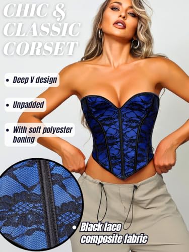Image of ChiaoLezhee Heart Corset Top For Women, Sexy Concert Outfits Going Out, Strapless Crop Top, Overbust Bustier