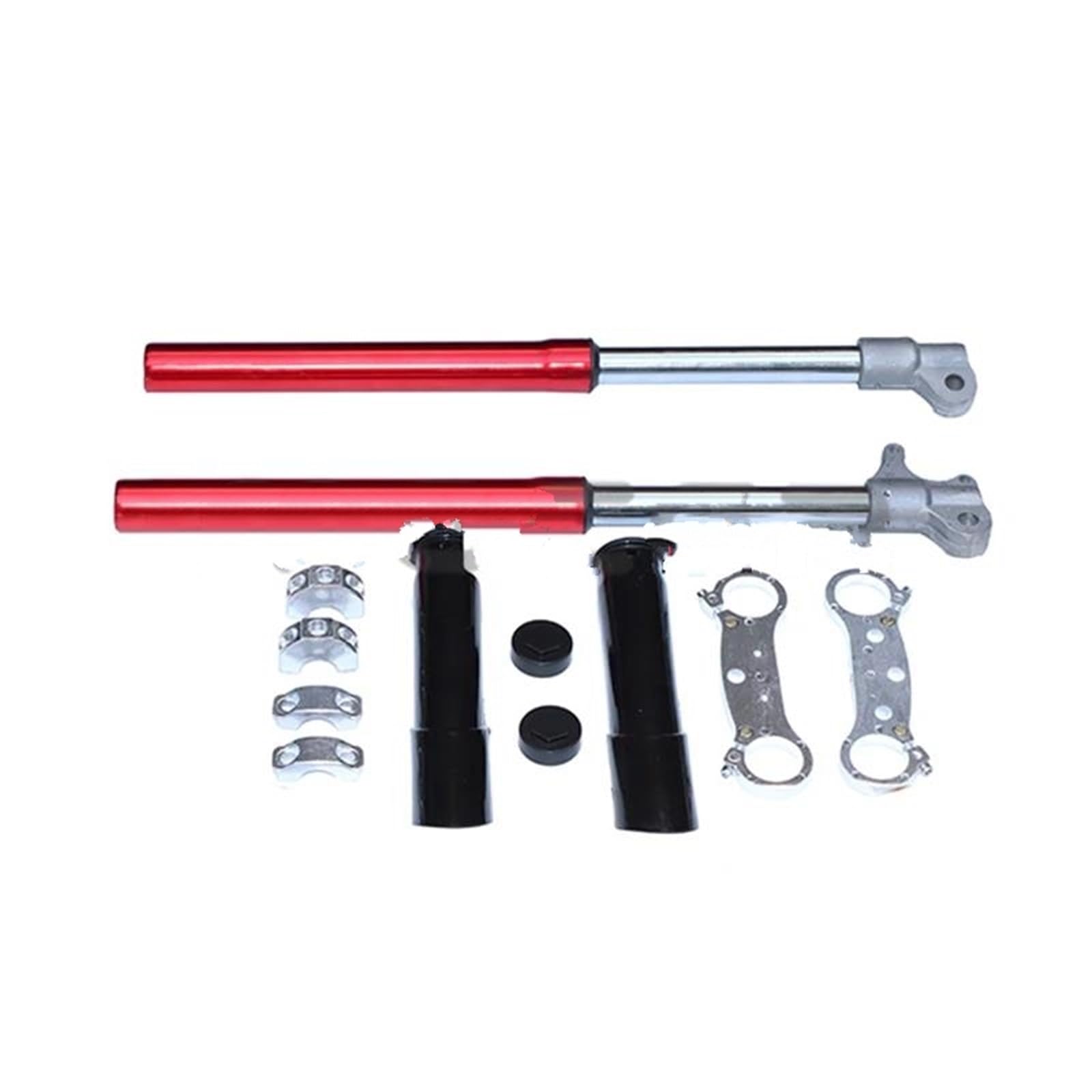 Amortisseur de Ressort Ensemble De Suspension D'amortisseur Inversé De Fourche Avant Pour 47cc 49cc Deux Temps Pour Mini Pièces Modification De Moto Tout-terrain Remplacement D'amortisseur(Rouge)