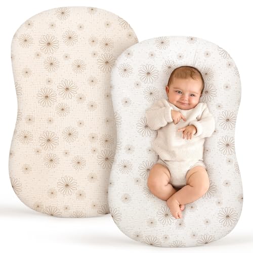 Image of Termichy Baby Lounger Covers for Newborns: Muslin Lounger Pillow Covers Fit for Snuggle Me for Cozy Naps at Home or On The Go – Must Have Baby Nest Lounger Sheets for Toddler Girl Boy 0-12 Months