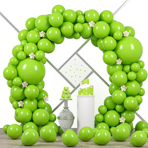 Image of Voircoloria 90pack Lime Green Balloons Different Size 18 /12 /10 /5 Inch Lime Green Balloon Garland Arch Kit for Graduation, Wedding, Birthday, Christmas, Baby Shower, Anniversary Party Decorations