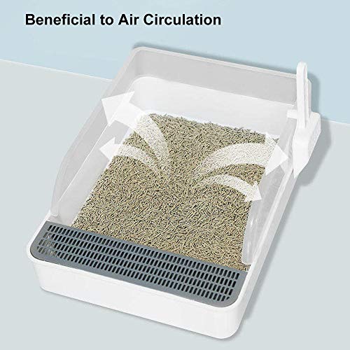 Caixa de areia para gatos,Caixa de areia para gatos semi-fechada removível anti-respingo e não pegaj