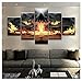 Produktbild Leinwanddrucke 5 Stücke Dämonenjäger Diablo Reaper of Souls Der Zauberer Malerei Wandkunst Bild Home Decor Poster (55X100 cm) Kein Rahmen