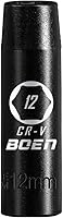 Vista 33 de BOEN 1/2" unidad de enchufe de impacto profundo, enchufe de impacto premium, enchufe de 24 mm, métrico, 6 puntas, acero Cr-V con marcaje láser