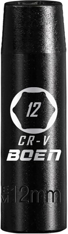 Soquete de impacto profundo BOEN 12 mm, encaixe 1/2" e 6 pontas em aço cromo-vanádio – 1 unidade