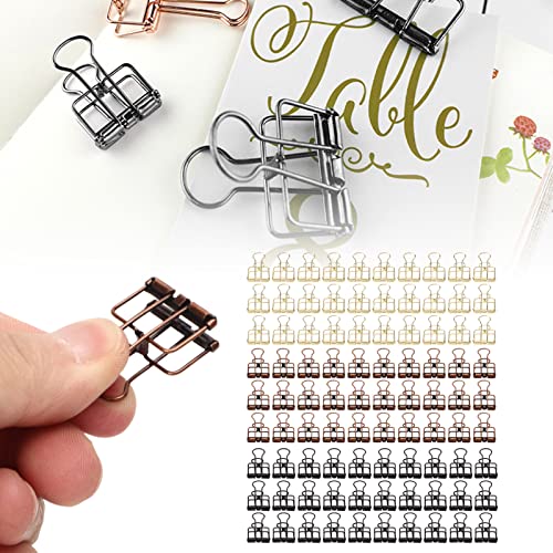 Paper Clamps, Metal Binder Clips 90 Pcs Strong Clamping Force Wide Applications For Tickets #TOP1