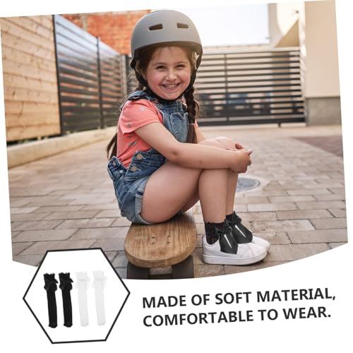 4 Pairs of Girls Knee High Socks Lace Ruffles and Bow Decor Decorative Over Calf Stockings for Kids Outdoor and Dress Socks3