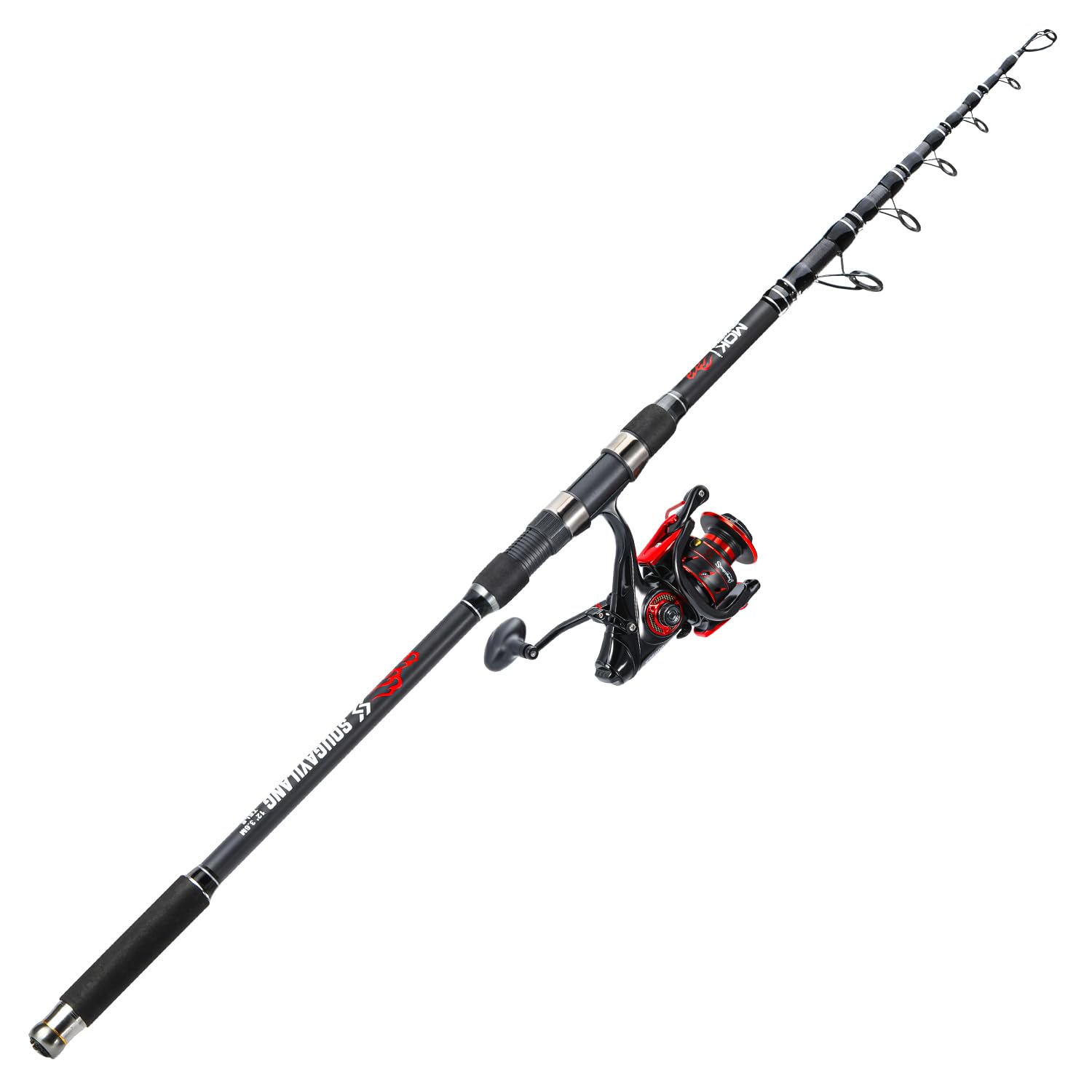 Sougayilang Juego de caña de pescar y carrete, cañas telescópicas de viaje, carrete de carpa potente 4.7:1 para pesca con alimentador, 3.6 m/3.9 m/4.2 m