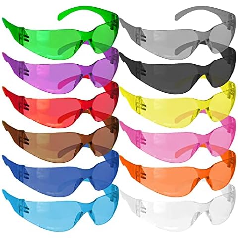 SAFE HANDLER Hyline Anti-Fog Full Color Safety Glasses Variety 12 Pack, Impact Resistant, Polycarbonate, Anti-Scratch Cover
