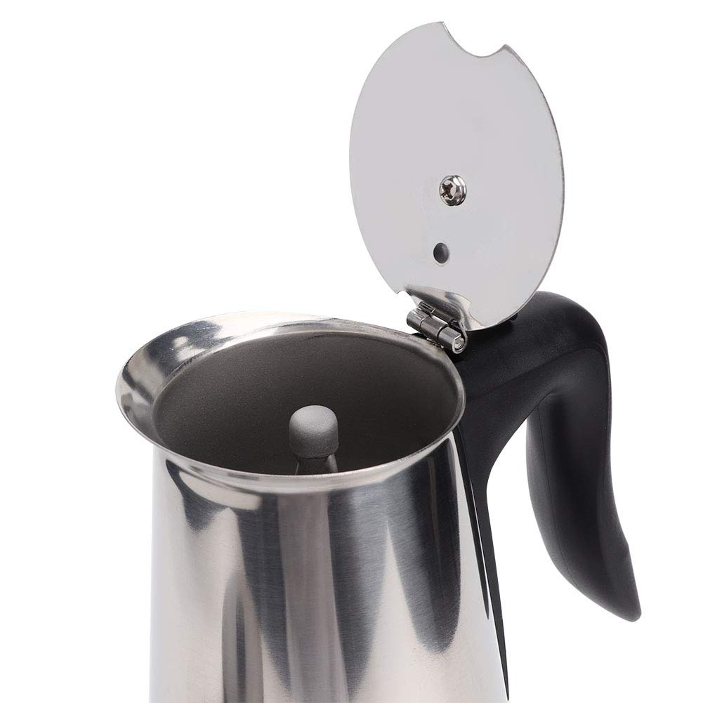 Cafetière à expresso avec cuisinière électrique, marmite moka, percolateur, 6 tasses, cafetière électrique électrique en acier inoxydable, prise UE
