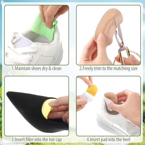 Image of 8 Pcs Shoe Filler Heel Grips Set for Loose Shoes Too Big Inserts for Women and Men for Sneaker, Boots Comfortable Cushioning Pads