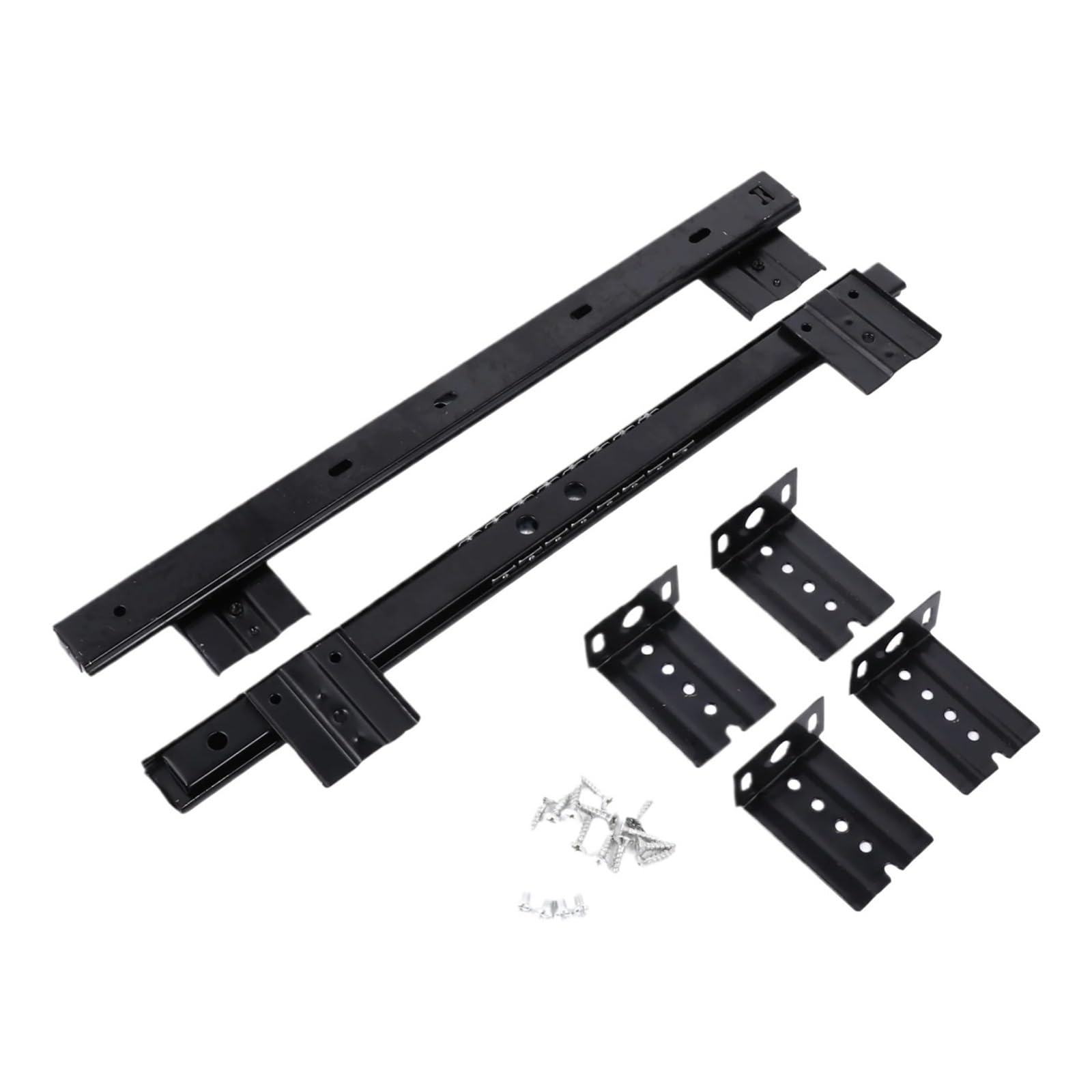 Jvnalwnkv One Color Cabinet Drawer Slide Rail，Stainless Steel Rail, Side Mount Ball Bearing Rails Desk Keyboard Tray Track Adjustable