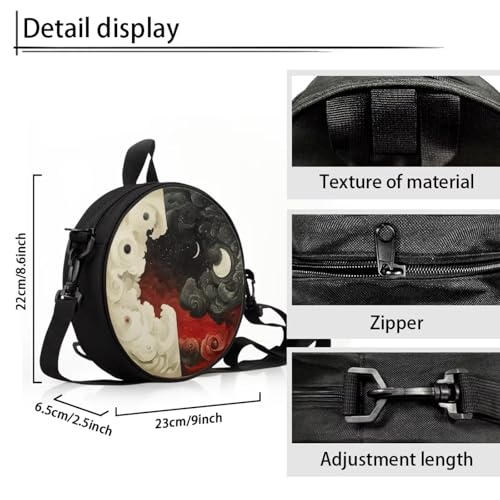 Image of Women Novelty Round Clock Shape Zippered Clock Purses for Women Tote Handbag Shoulder Bag, Gift for Mom Girlfriend