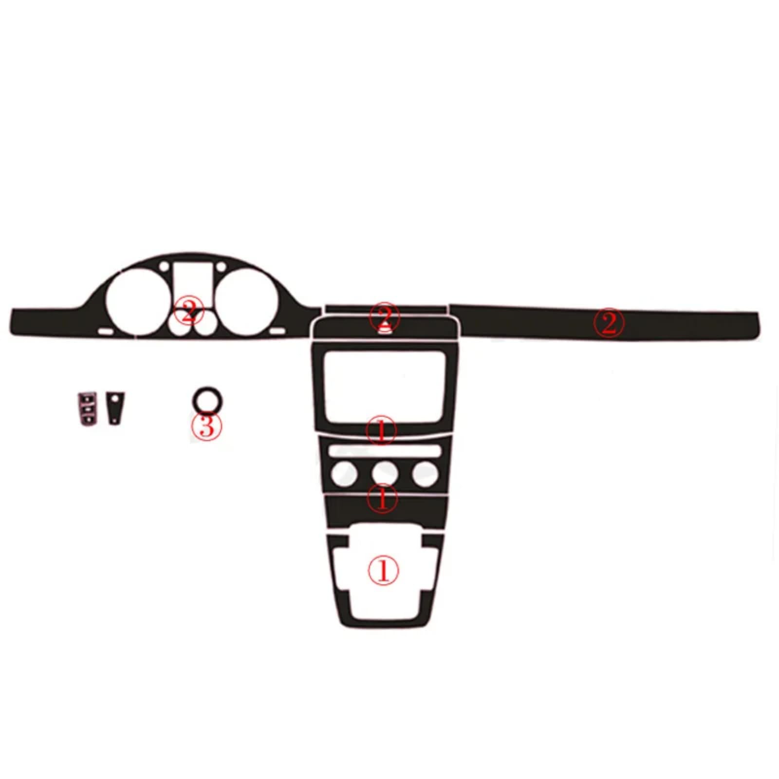 Autocollants look carbone 5D pour intérieur Passat B6 - 7