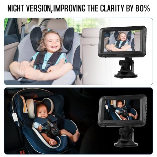 Image of Shkalacar Baby Car Camera 4.3 inch HD Night Vision Baby Car Mirror- 1080P Night Vision Rear Facing Baby Monitor, 150 Wide View Angle for Infants Kids Pets with Camera USB Plug
