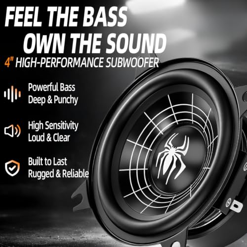 Image of 4 Inch Speakers, 600W 4 Ohm 4 In Speaker Car Audio Aluminum Cone Woofer