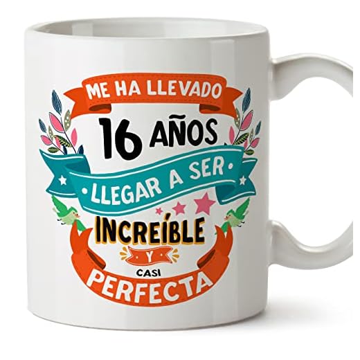 MUGFFINS Tazas 16 Cumpleaños - En Español - Me ha llevado 16 años llegar a ser increíble - 11 oz - Regalo original y divertido