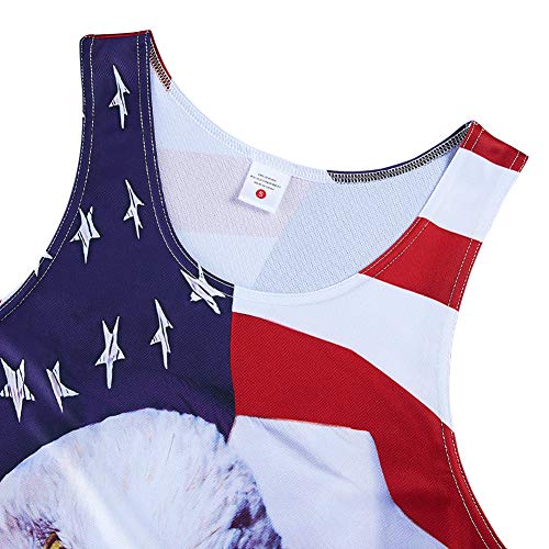 Loveternal 3D Tanks Top For Men 4Th Of July Tanks Top Funny Usa Flag Graphics Sleeveless Tees Crewneck Tank Guy Plus Size Sleeveless Athletic T-Shirt Independence Day Clothes Xl #TOP3