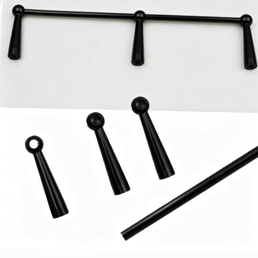 SVBVRFEEW Aluminum Shelf Guard Rail Decorative Tipping Rail 8-55in Long Gallery Railing Kit Metal Shelf Anti-Fall Fence For Bookshelves Wood Shelves(Black,21in/53.3cm)