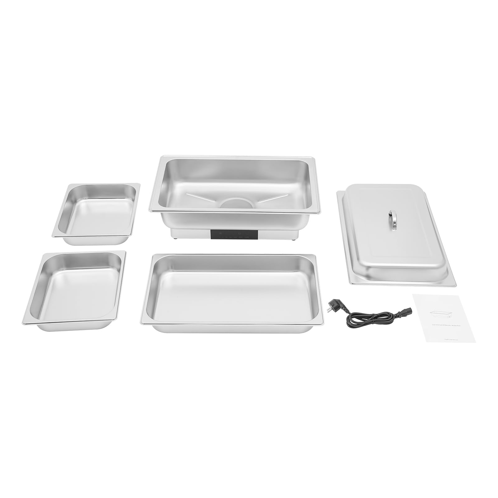 Set da buffet elettrico in acciaio inox, per hotel, caffetterie, ristoranti, feste di famiglia, 56 x 36 x 26 cm
