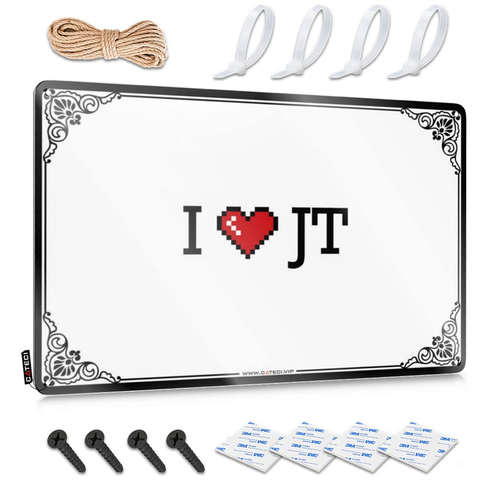 Wall Art Fun Waterproof Artwork, Americana Retro Print For Cafe Pub Deck | Rv Decor Sets Pre-drilled Custom I Love Jt(30X40CM)