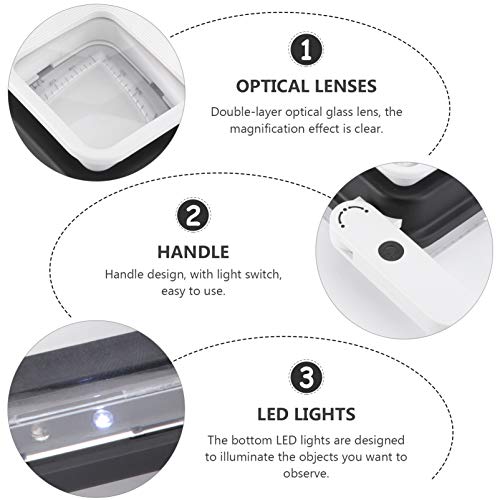 VILLCASE Lupa Com Luz E Escala 10X 15X 20X Lupa Portátil Com Lupa Lupa Iluminada para Idosos Lendo M