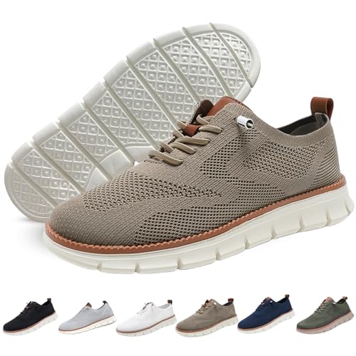 Men's Business Casual Shoes Breathable Loafers Lace-Up Lightweight Sneakers Walking Footwear Breeze Shoes Oxfords