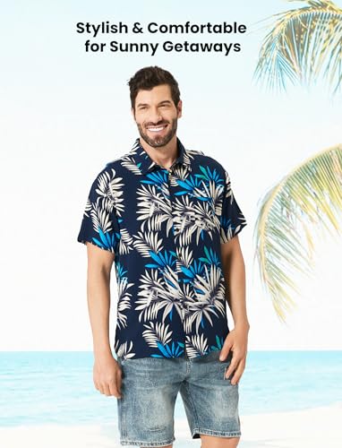 Image of PATPAT Family Hawaiian Matching Outfits - Mommy and Me Vacation Outfits | Halter Sundresses and Button Down Shirts,Caribbean Vacation Summer Tropical Outfits,Hawaiian Boho Tropical Floral Printed