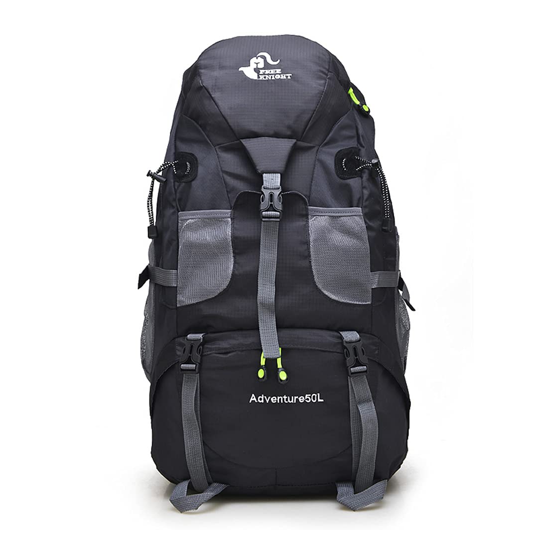 Zaino da Trekking Impermeabile da 50 Litri da Uomo Zaini da Viaggio da Trekking Borsa Sportiva Borse da Alpinismo per Arrampicata all'aperto (Nero Come Immagine)