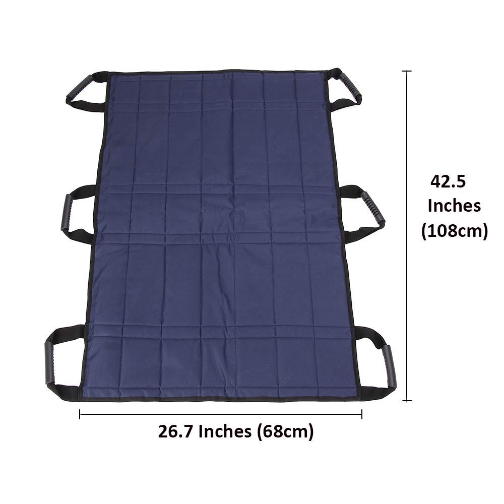 Trasferimento cinghia paziente foglio di trasferimento schede cinghia Slide Turner trasferimento scorrevole sollevamento Sling mobilità attrezzature di posizionamento per anziani (blu-6 maniglie)