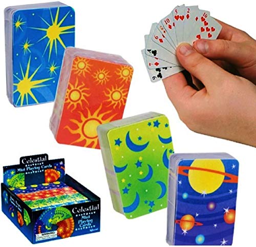Toysmith Celestial Mini Playing Cards Complete Gift Set Party Bundle - 4 Pack