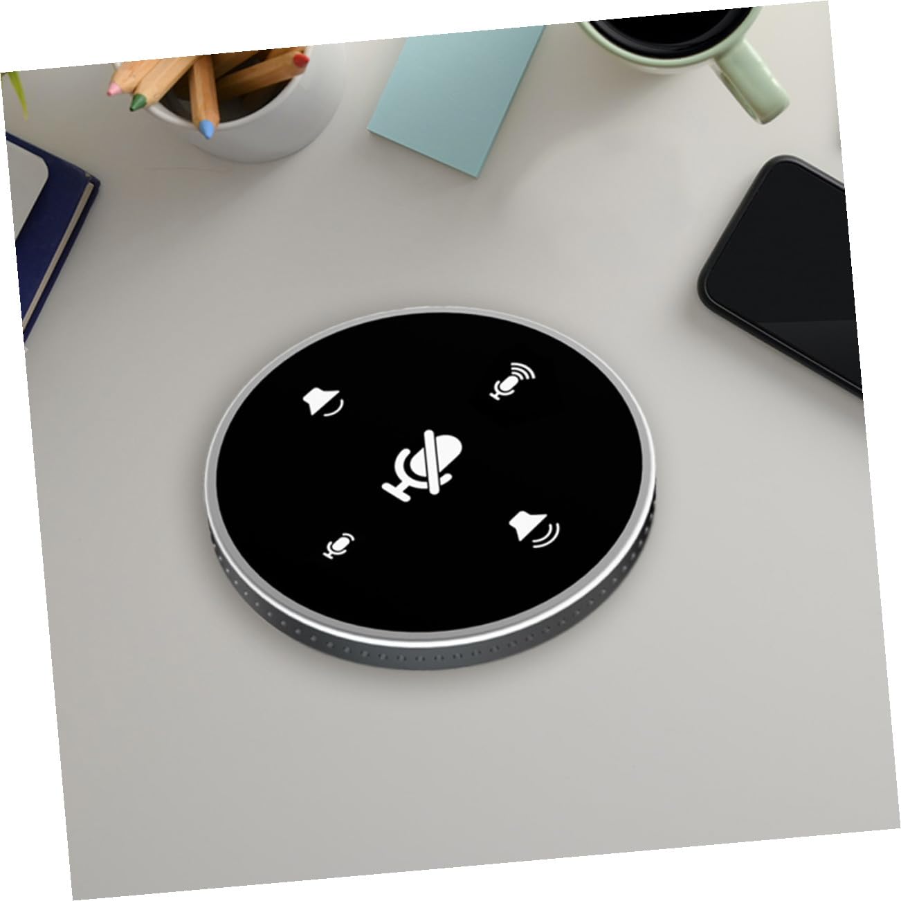 Microfono da Tavolo USB Full-directional per Videoconferenze e Streaming, in Lega di Alluminio, per Laptop e PC