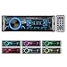 Autoradio Bluetooth Poste Radio Voiture,1Din 2Ports USB Charge Rapide Radio de Voiture, 4x60W Auto Radio 7Couleurs FM Stéréo Radio USB/SD/AUX/EQ/Lecteur MP3 autoradio Pioneer