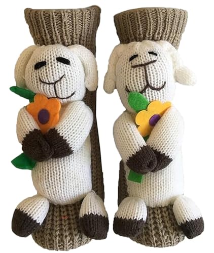 Image of Women's Non-slip Household Floor Socks Knit Casual Animals Slippers Socks Christmas Stockings Decor