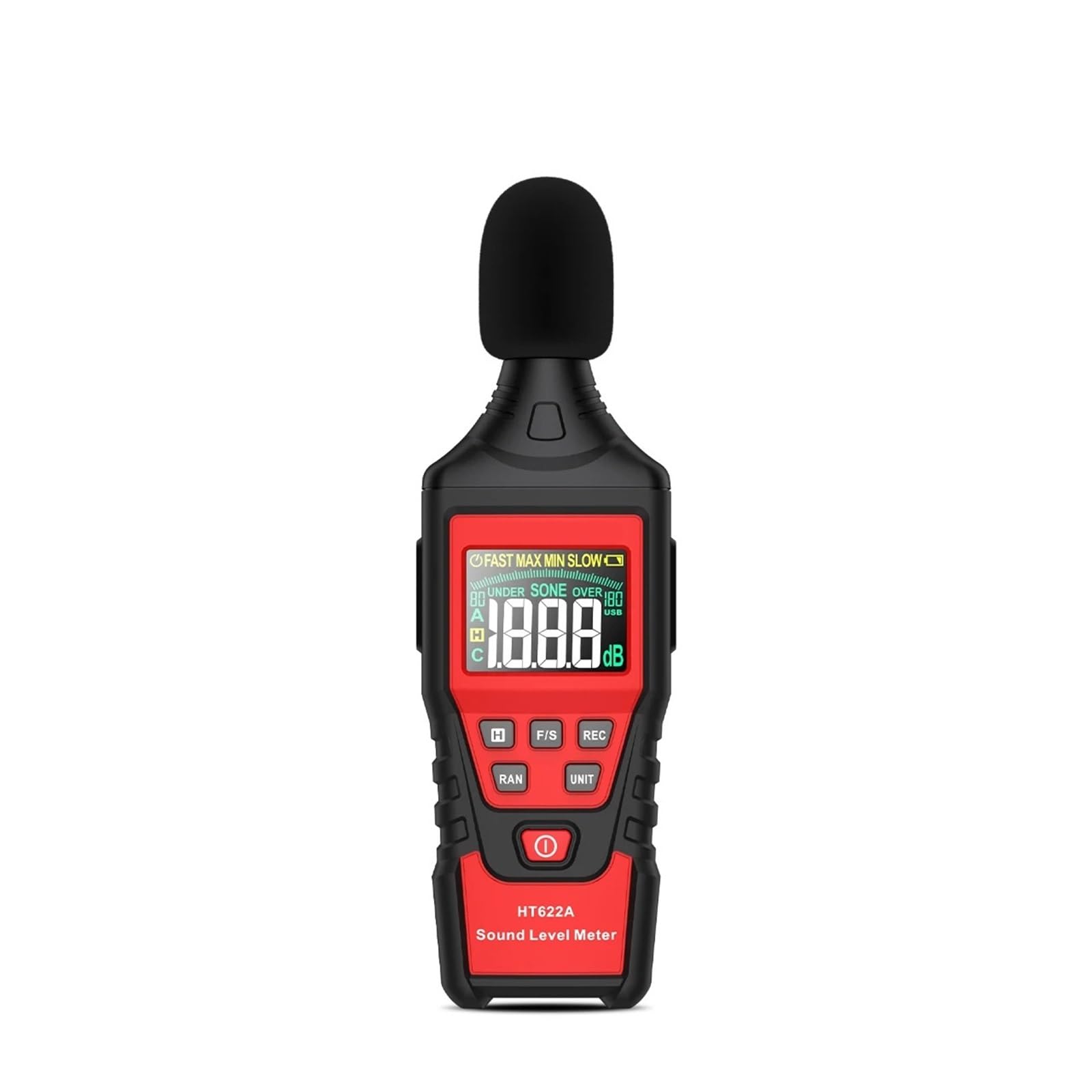 HT622 Registratore Digitale del Livello sonoro 30-130dB Misuratore di Rumore di Fabbrica Misuratore di Decibel (Ht622a)