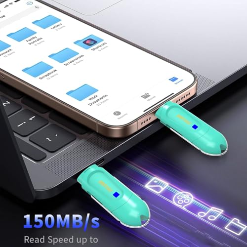 Clé USB C 128 Go Flex C pivotante lot de 2 clés vert pour ordinateur - 4