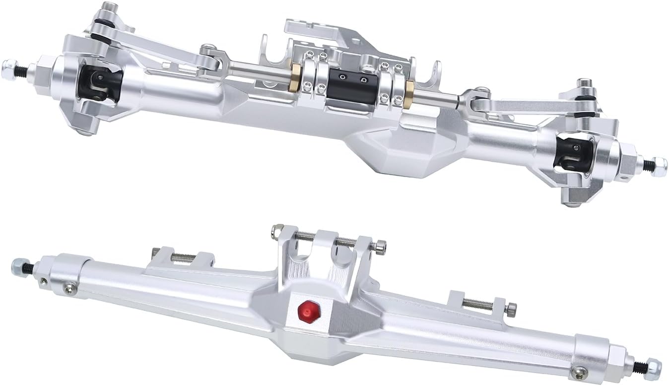 H10 Axles, CNC Aluminum Rear Straight Axle Kit for 1/10 Vanquish H10 Optic RTR RC Crawler Car Hops Up Modified Upgrade Part (Silver-Rear Axle)